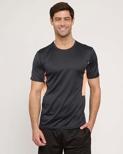 5 Pack Men's Dry Fit Workout T Shirts Crew Neck Athletic Gym Running Tees