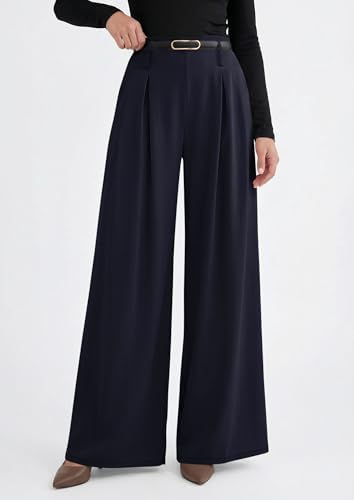 PRETTYGARDEN Womens Wide Leg Dress Pants Flowy Trousers