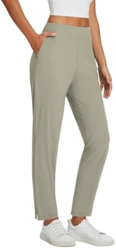 baleaf Womens Business Casual Pants Stretch Travel Pants On Airport with Zipper Pockets Dressy Slacks Golf Work Pull on