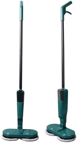 Pwshymi Electric Mop Lightweight Cordless Electric Mop with Water Sprayer, Rechargeable for Hardwood Tile Marble Floors (Green)