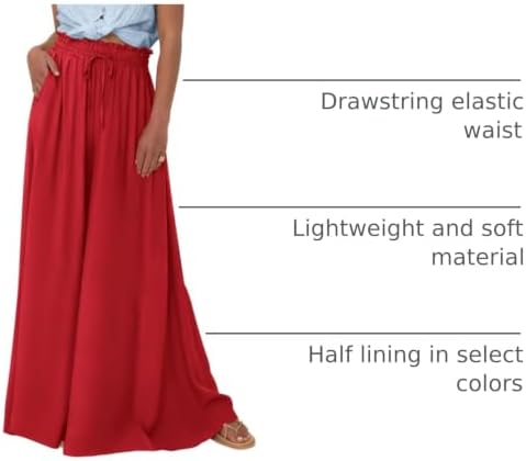 BTFBM Wide Leg Flowy Palazzo Pants for Women