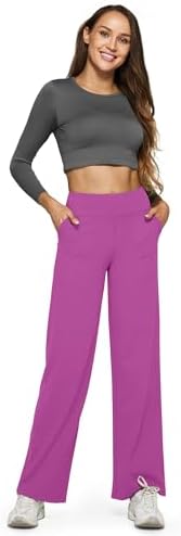 G4Free Yoga Pants for Women Wide Leg Pants with Pockets High Waisted