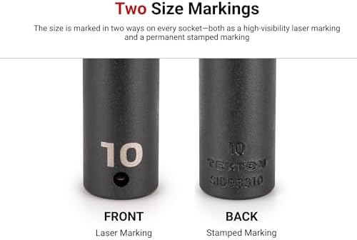 TEKTON 1/2 Inch Drive Axle Nut Impact Socket Set, 14-Piece | SID92341 | (27 - 39 mm), Deep, 6-Point, Case