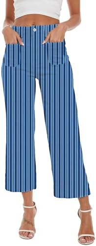 Wide Leg Jeans for Women Trendy High Waisted Flare Jeans Cropped Pants Stretchy Baggy