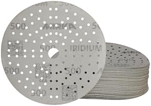 Mirka Sandpaper Iridium 6-Inch Hook and Loop Disc Grit 500 50 pcs