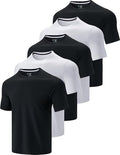 Liberty Imports 5 Pack Men's Active Quick Dry Crew Neck T Shirts