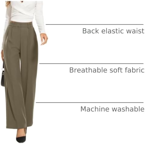 FUNYYZO Wide Leg Dress Pants for Women Work Slacks Business Casual Outfits