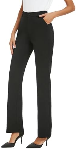 iChosy Women's Stretch Straight Leg Dress Work Pants Business Casual Slacks