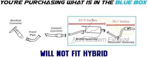 Northeastern Exhaust | Stainless Steel Resonator Pipe, Muffler Exhaust System Kit Compatible for Toyota RAV4 2013-2018 2.5L | Free Clamps, Gaskets, and Spring Bolt Kit Included
