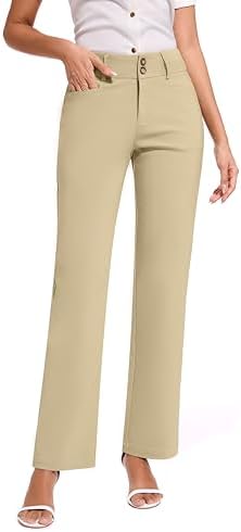 KICZOY Women Dress Pants Stretch Business Straight Leg with Pockets Wear to Work Casual 2026 Suitpants