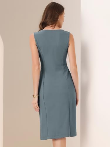 Allegra K Womens Work Sheath Dress Sleeveless Business Pencil Dresss
