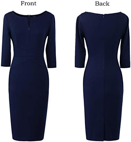 VFSHOW Womens Work Business Office Zipper Up Slim Bodycon Sheath Dress