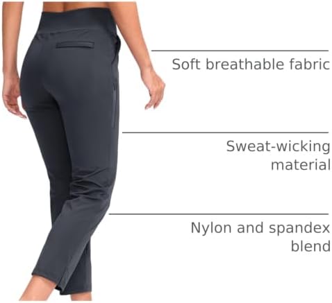 YYV Women's Golf Pants High Waist Stretch Ankle Pants with Pockets