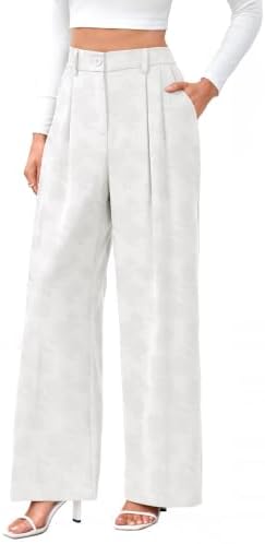 FUNYYZO Wide Leg Dress Pants for Women Work Slacks Business Casual Outfits