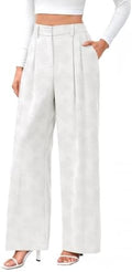 FUNYYZO Wide Leg Dress Pants for Women Work Slacks Business Casual Outfits