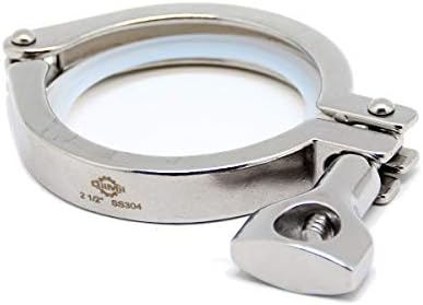 QiiMii 13MHHM Stainless Steel 304 Single Pin Heavy Duty Tri Clamp with Wing Nut for Ferrule TC 2.5"(2.5 Inch)