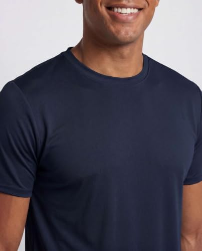 5 Pack Men's Dry Fit Workout T Shirts Crew Neck Athletic Gym Running Tees