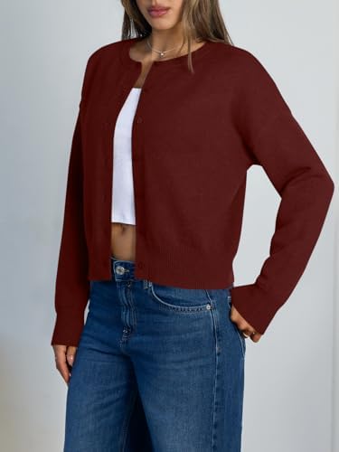 Trendy Queen Cropped Cardigan Sweaters for Women Fall Fashion Clothes 2026