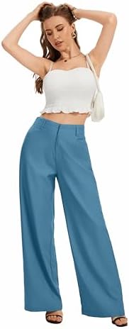 FUNYYZO Wide Leg Dress Pants for Women Work Slacks Business Casual Outfits