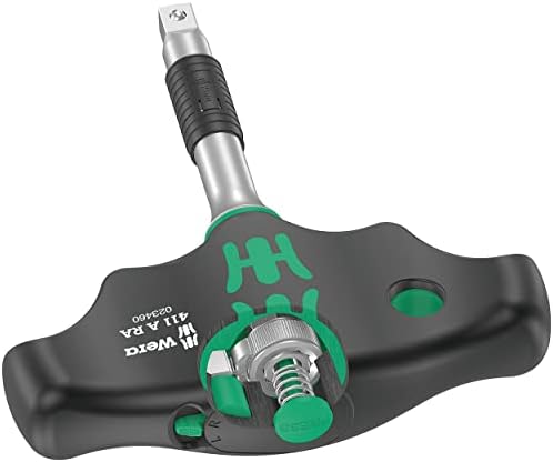 Wera 05023460001 411 A RA T-HANDLE ADAPTER SCREWDRIVER WITH RATCHET FUNCTION, 1/4", 1/4" X 45 MM