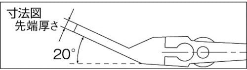 TOP HT-200B Thin Exact Wrench, Vent Type, Tip 0.18 inches (4.5 mm), 20° Angle, Mouth Opening 0 - 0.9 inches (0 - 24 mm), Tsubamesanjo, Made in Japan