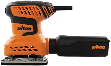 Triton TQTRSS 1.6 Amp Random Orbital Palm Sander 1/4" Sheet - Electric Hand Sander with Dust Extraction & Vibration-Reducing Grip - Corded Power Sander for Woodworking Projects