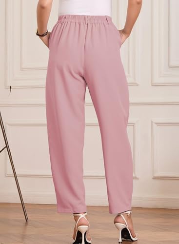 EVALESS Womens Wide Leg Barrel Pants with Pockets