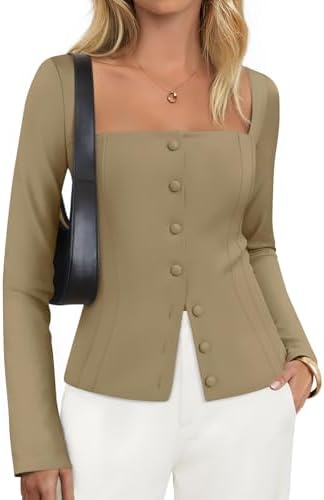 ZESICA Women's Business Casual Fitted Blazers Office Outfits