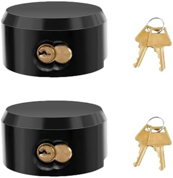 2 Pack Hidden Shackle Padlock Keyed Alike Heavy Duty Trailer Puck Black