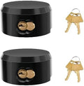 2 Pack Hidden Shackle Padlock Keyed Alike Heavy Duty Trailer Puck Black