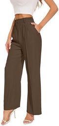 FUNYYZO Wide Leg Dress Pants for Women Work Slacks Business Casual Outfits