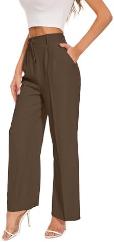 FUNYYZO Wide Leg Dress Pants for Women Work Slacks Business Casual Outfits