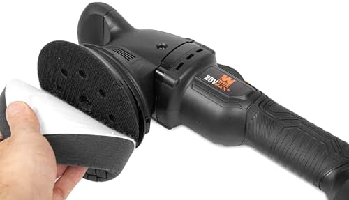 WEN 20V Max Cordless 5-Inch Dual Action Polisher and Waxer Kit with 4Ah Battery, Charger, and Polishing Pads (20875)