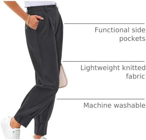 CFLONGE Womens Ankle Work Pants Trousers Casual Slacks