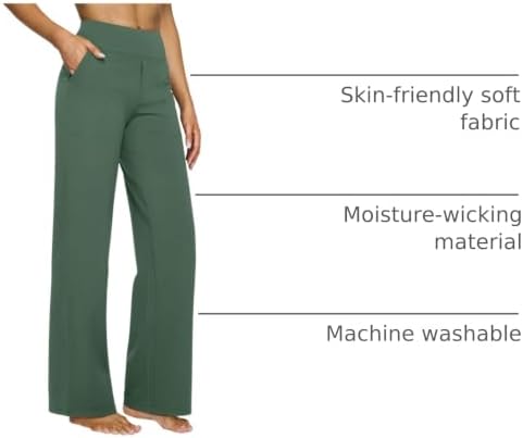 G4Free Yoga Pants for Women Wide Leg Pants with Pockets High Waisted