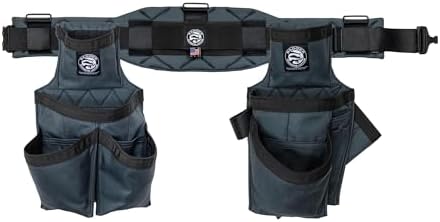 Occidental Leather Badger Carpenter Set - Medium, Gunmetal Grey - 27 Pockets & Tool Holders - Made in USA