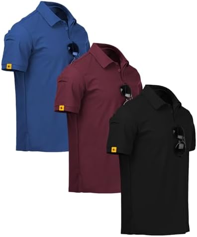 ZITY 3 Pack Mens Golf Polo Shirts Short Sleeve Business Casual T-Shirts