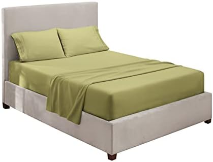 Hearth & Harbor Full XL Size Sheets - 4 Piece Bed Sheet Set, Hotel Luxury Double Brushed Bed Sheets - Extra Soft Bedding Sheets & Pillowcases, Full XL, Sage