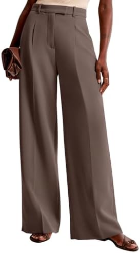 NIMIN Women Wide Leg Work Pants High Waisted Dress Trousers with Pockets