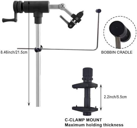 Riverruns II Generation Rotary Fly Tying Vise 360 Degree Rotation Ultra Light Rotary Fly Vise