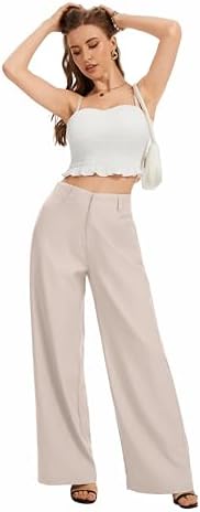FUNYYZO Wide Leg Dress Pants for Women Work Slacks Business Casual Outfits