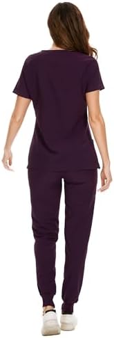 COZYFIT Scrubs for Women Set - Stretch V-Neck & Jogger Pant with 9 Pockets