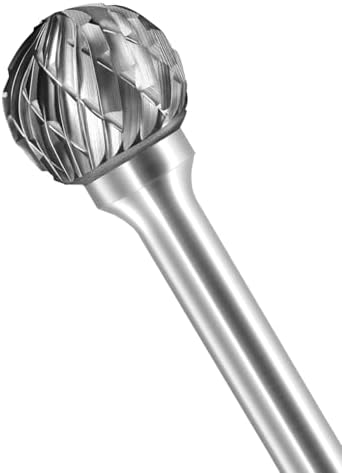 SD-5L6 Tungsten Carbide Burr Lengthened Rotary File Ball Shape Double Cut with 1/4''Shank for Die Grinder Drill Bit