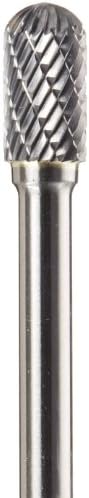 Drill America SC-3 Carbide Burr/Rotary File Cylindrical Radius-End Double Cut for Die Grinder 3/8" Dia. x 3/4" Cut Length with 1/4" Shank and 2-1/2" Overall Length, DUL Series