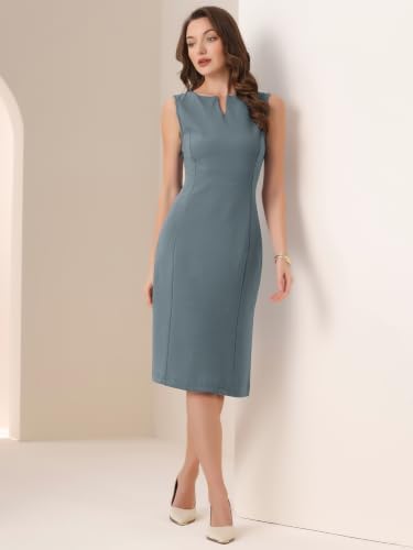 Allegra K Womens Work Sheath Dress Sleeveless Business Pencil Dresss