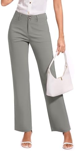 KICZOY Women Dress Pants Stretch Business Straight Leg with Pockets Wear to Work Casual 2026 Suitpants