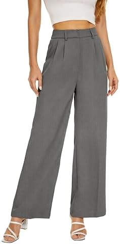 FUNYYZO Wide Leg Dress Pants for Women Work Slacks Business Casual Outfits