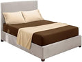Nestl Full Sheets Set - 4 Piece Full Bed Sheets, Hotel Luxury, Extra Soft, Double Brushed Bedding for Full Size, 2 Tone Brown/Beige Set, Brown Fitted Sheet, Beige Flat Sheet, Beige Pillow Case