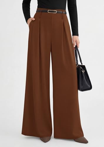 PRETTYGARDEN Womens Wide Leg Dress Pants Flowy Trousers