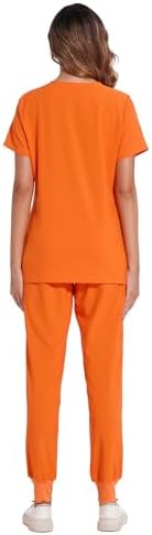 COZYFIT Scrubs for Women Set - Stretch V-Neck & Jogger Pant with 9 Pockets